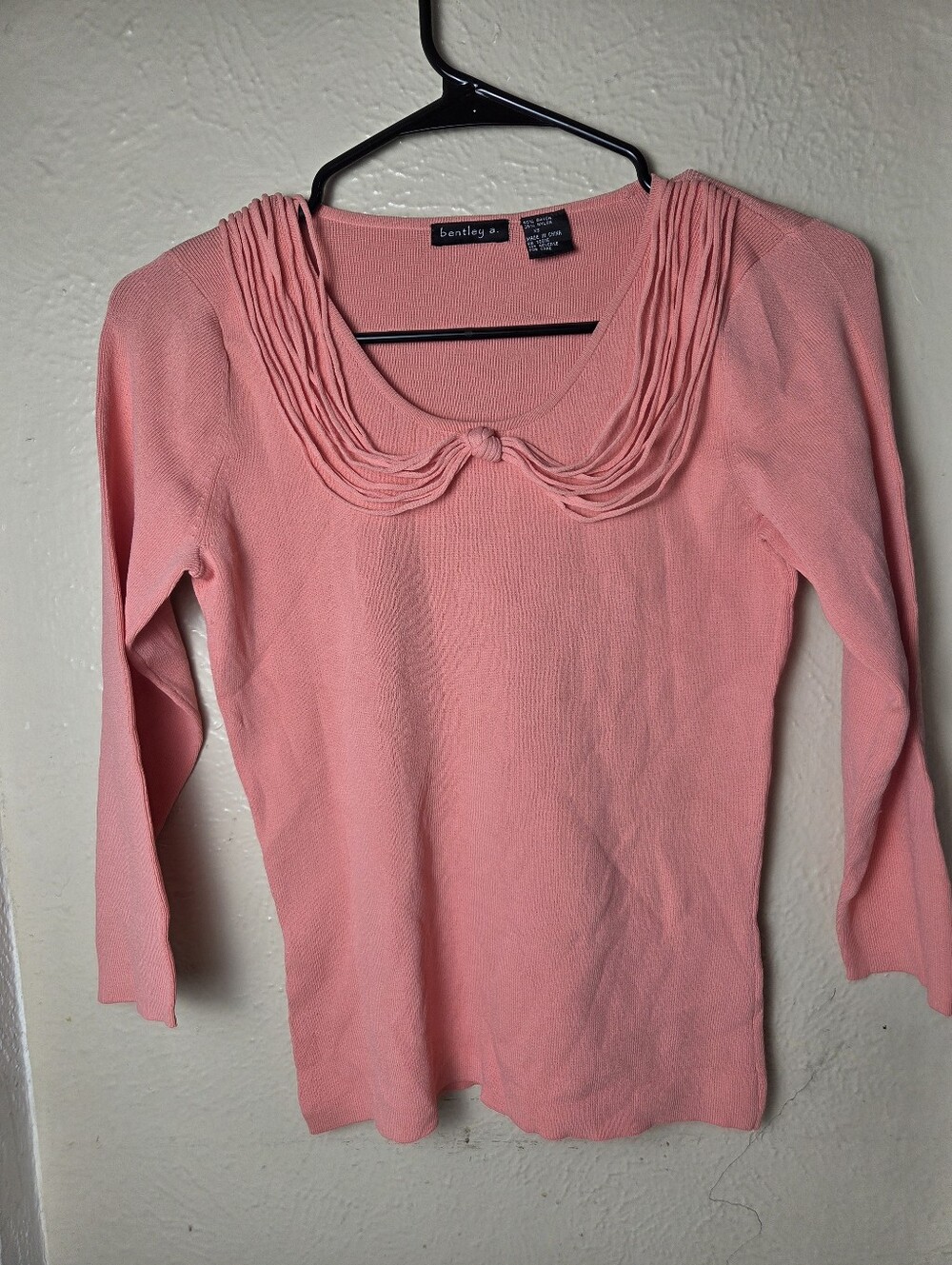 Bentley A Top Blouse Xs Womens Short Sleeve Casual Office Work Salmon pink Color